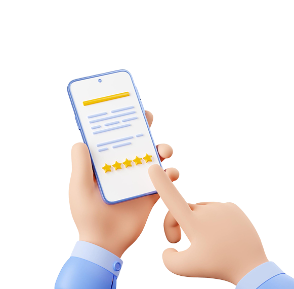 Иллюстрация руки с телефоном и рейтингом